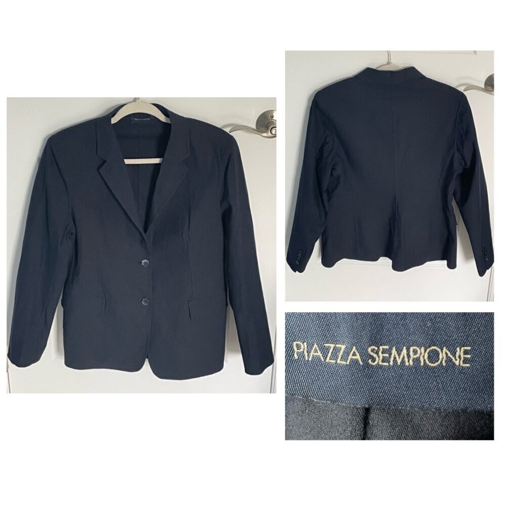 Piazza Sempione Cotton Stretch Single Breasted Blazer Jacket - 35865